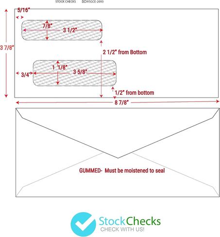 1,000ct, #9 Double Window Security - Tint Gummed Envelopes. Fits Software Compatible Check, Some Quicken, Quickbooks, Microsoft Money Checks, Quick Books, Intuit in Saudi Arabia