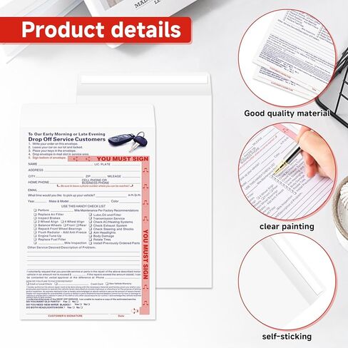 500 PCS Key Drop Envelopes Bulk - 6 x 9 inch Night After Hours Self-Adhesive Cash Drop Off Envelopes for Auto Shop Repair & Service in Saudi Arabia