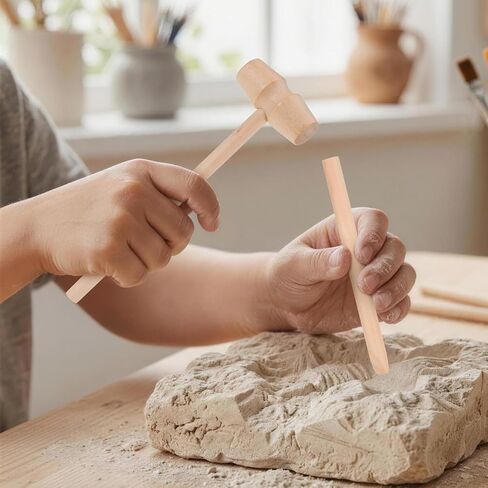 VOSAREA 3 Sets of Dinosaur Digging Tools Kids Play Learning Tools Small Digging Brush Chisel Hammer Toy STEM Science Kits in Kuwait