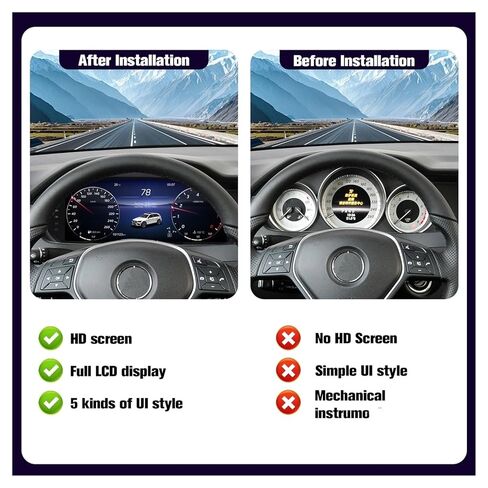 مجموعة أدوات رقمية 12.3 بوصة متوافقة مع لوحة قياس لوحة القيادة Mercedes Benz C-Class W204 (2011-2014) NTG 4.5 in Kuwait