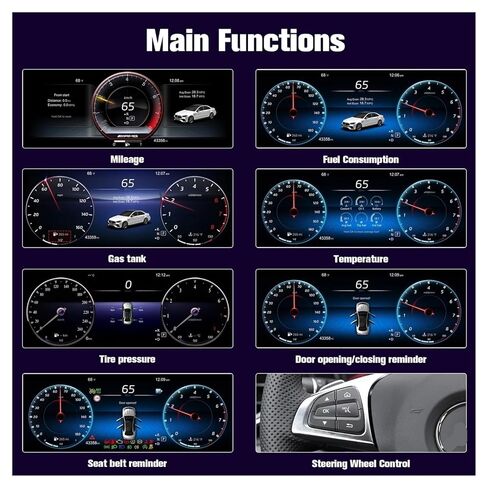 مجموعة أدوات رقمية 12.3 بوصة متوافقة مع لوحة قياس لوحة القيادة Mercedes Benz C-Class W204 (2011-2014) NTG 4.5 in Kuwait