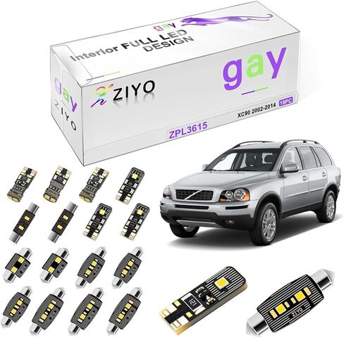 ZIYO LED Interior Light Kit for Volvo XC90 2002-2014 Dome Light Bulbs Replacement Package, 6000K Xenon White LED Lights Accessories Upgrade Error Free (18 Bulbs) in Saudi Arabia