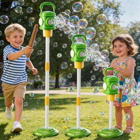 Bubble Machine for Toddlers 3-5, Bubble Blower Maker Lights Music with Remote Control, Standing Bubble Blower for Parties Birthday Wedding Toddlers Kid Summer Outdoor Toys in Saudi Arabia