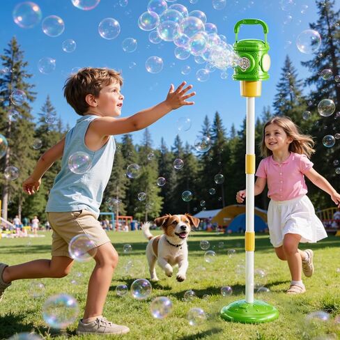 Bubble Machine for Toddlers 3-5, Bubble Blower Maker Lights Music with Remote Control, Standing Bubble Blower for Parties Birthday Wedding Toddlers Kid Summer Outdoor Toys in Saudi Arabia