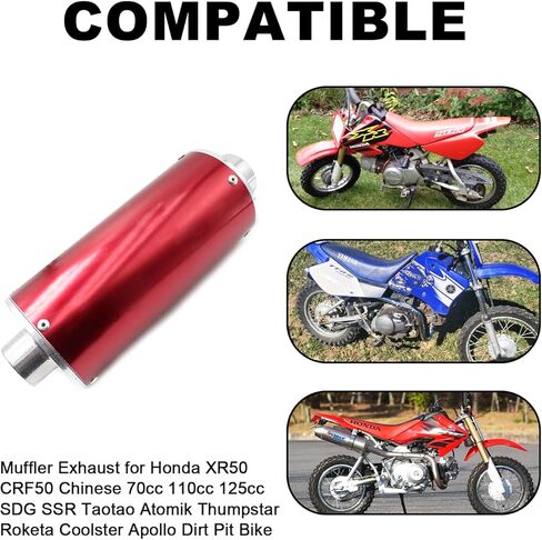 Motorcycle Exhaust High Performance Slip On Exhaust Motorcycle Muffler Accessories for Honda CRF50 XR50 CRF50F 70cc 110cc 125cc Coolster Sport-B Taotao Apollo Chinese Dirt Pit Bike in Saudi Arabia
