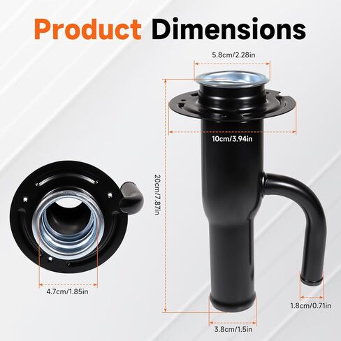 Fuel Tank Filler Neck Pipe Diesel Replace 4C3Z9034C and Fuel Gas Filler Neck Mount for Chevy for GMC for Dodge for Ford Service Body Truck or Flatbed in Saudi Arabia