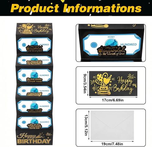 Birthday Money Holder, Cash Gift Money Birthday Card, Moneys Gift Holder with Built-in Moneys Slot for Elegant Gifting in Saudi Arabia