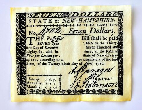Our Amendments - Colonial and Revolutionary Currency Set B, Authentic Parchment Replica Bank Notes in Envelope- 7 Replica Bills from 1700's Included in Saudi Arabia