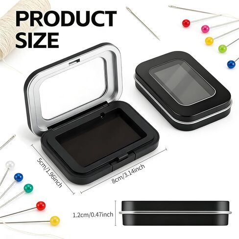 IOGOG Magnetic Needle Case, Strong Magnetic Needle Holder, Portable Needle Case with Clear Lid, Durable Iron Needle Holder Case for Pins Up to 6.5cm, Sewing Needle Case for Sewing, Quilting & DIY in Saudi Arabia