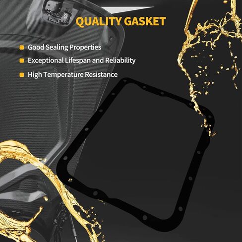مقلاة زيت ناقل الحركة من الألومنيوم مع قابس تصريف وحشية ومسامير - مجموعة المكونات تناسب GM 700R4 4L60E 4L60، عمق المقلاة 2-5/8 بوصة، تحل محل OE# SP8594BK in Kuwait