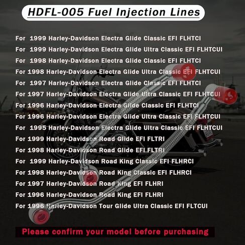 خطوط حقن الوقود المتوافقة مع Harley-Davidson Electra Glide Road King 1996-1999 تحل محل HDFL-005 HDFL005 in Kuwait