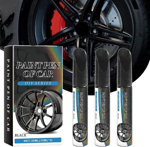 Magic Car Scratch Repair Pen, Fix Rim Scratches in Minutes,Permanent & No-Drip Formula, Car Wheel Scratch Repair Kit for Curb Rash & Scratches, Universal Gloss Black Enamel paint for Alloy in Saudi Arabia