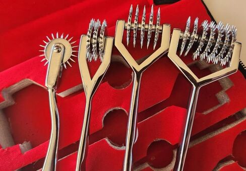 Wartenberg Neuro Pinwheel أداة تشخيصية حسية Wartenberg Pinwheel 1،3،5،7 رأس قوي عجلة اختبار الأعصاب من الفولاذ المقاوم للصدأ (مجموعة من 4 (1،3،5،7 رأس)) (فضي) in Kuwait