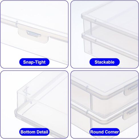 3 Pack Clear Plastic Storage Box with Flap Lid, Multipurpose A4 Size Craft Organizer for Art Supplies, Pencils, Markers, and Document Storage, 12.8 x 9.3 x 2.1 Inches in Saudi Arabia