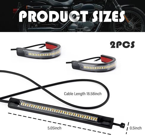 2PCS Motorcycle Turn Signals LED,Dual-Color Fork Motorcycle Blinkers as Turns Signal & Daytime Running Lights,Waterproof Motorcycles Rear Turn Signals Motorcycles Accessories in Saudi Arabia