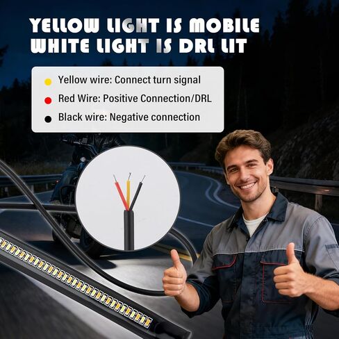 2PCS Motorcycle Turn Signals LED,Dual-Color Fork Motorcycle Blinkers as Turns Signal & Daytime Running Lights,Waterproof Motorcycles Rear Turn Signals Motorcycles Accessories in Saudi Arabia