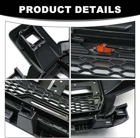 Front Upper Bumper Grille with LED Lights & Side Marker Lights fit for 2018 2019 2020 Ford F-150 F150, Matte Black Mesh Grill Replacement in Saudi Arabia