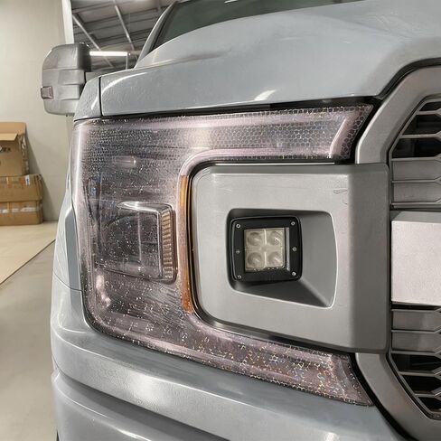 Front Upper Bumper Grille with LED Lights & Side Marker Lights fit for 2018 2019 2020 Ford F-150 F150, Matte Black Mesh Grill Replacement in Saudi Arabia