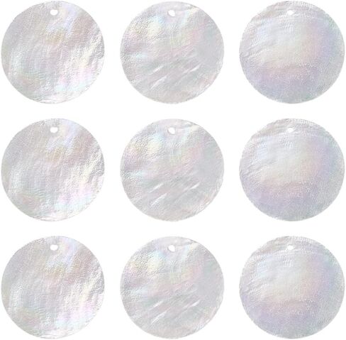 Round Shells Pieces Polished Natural Capiz Slices 1.57in Dia Clear Coin Mother of Natural Capiz Shell Charms Ocean Seashell Pendants for Jewelry Making Necklace Earrings Wind Chimes in Saudi Arabia