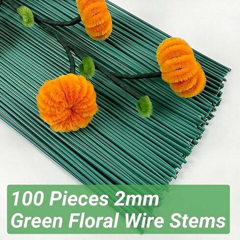 100Pcs 2mm Green Floral Wire Stems – 12 Inch Non-Rust Florist Wire for Flower Arranging, Wreath Making, DIY Crafts – Flexible & Strong Bulk Craft Wire in Saudi Arabia