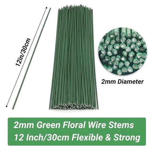 100Pcs 2mm Green Floral Wire Stems – 12 Inch Non-Rust Florist Wire for Flower Arranging, Wreath Making, DIY Crafts – Flexible & Strong Bulk Craft Wire in Saudi Arabia