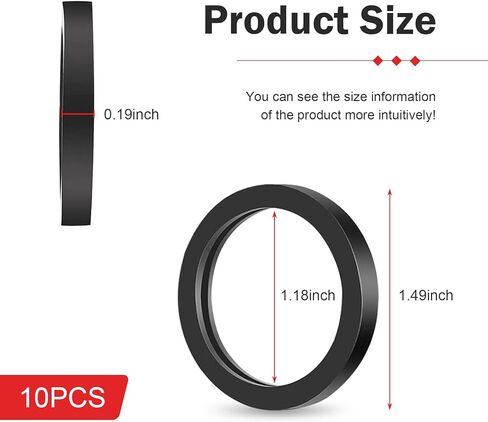 10 PCS O Ring Can Gaskets, Rubber Gas Can Spout Gaskets, Fuel Washer Seals, Universal Spout Gasket Sealing Rings for Most Cars (Black) in Saudi Arabia