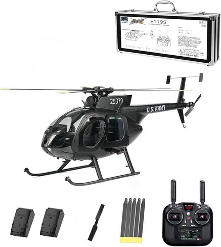 Yu Xiang F119S MD500 MH-6 Little Bird RC Helicopter with GPS, 1/16 Scale 250-Class Military RC Helicopter 2.4G 9CH 6G/3D Switchable Modes & Openable Cockpit (RTF Version) in Saudi Arabia