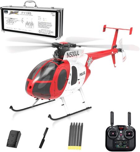 Yu Xiang F119S MD500 MH-6 Little Bird RC Helicopter with GPS, 1/16 Scale 250-Class Military RC Helicopter 2.4G 9CH 6G/3D Switchable Modes & Openable Cockpit (RTF Version) in Saudi Arabia