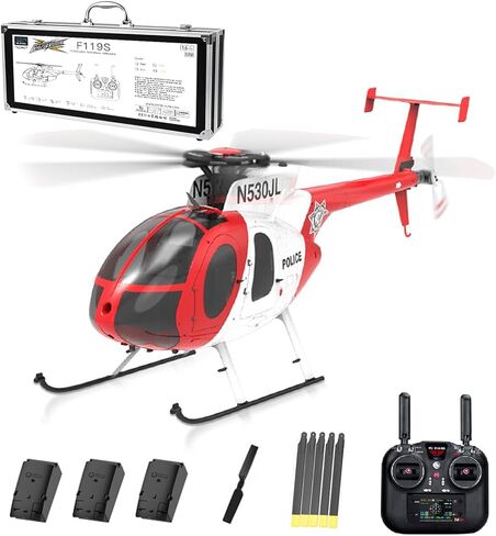 Yu Xiang F119S MD500 MH-6 Little Bird RC Helicopter with GPS, 1/16 Scale 250-Class Military RC Helicopter 2.4G 9CH 6G/3D Switchable Modes & Openable Cockpit (RTF Version) in Saudi Arabia
