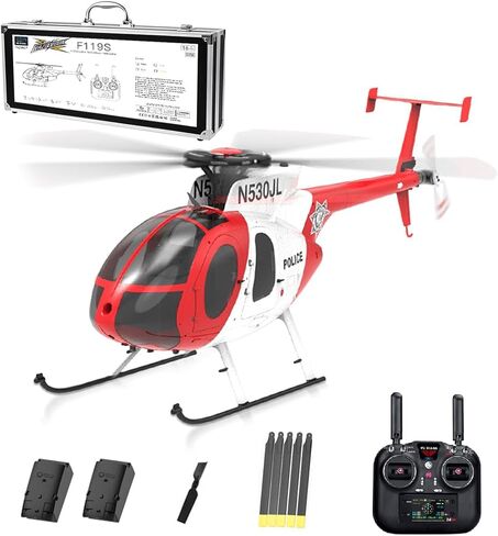 Yu Xiang F119S MD500 MH-6 Little Bird RC Helicopter with GPS, 1/16 Scale 250-Class Military RC Helicopter 2.4G 9CH 6G/3D Switchable Modes & Openable Cockpit (RTF Version) in Saudi Arabia