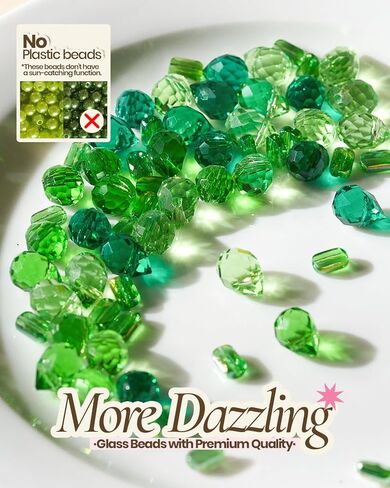 Deinduser Beaded Plant Kit, DIY Hanging Suncatcher Craft Kit with Glass Crystal Beads, Pot, Chain, Faux Moss, Air Dry Clay, Instruction Booklet & Video Tutorial, Tabletop or Window Decor Gift in Saudi Arabia