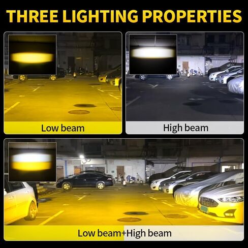 Motorcycle Auxiliary Lights Driving LED Fog Lights Spotlights White/Amber High/Low Beam with 7 Modes Dual-Color, Universal Fit for Motorcycle SUV ATV UTV, 2PCS in Saudi Arabia