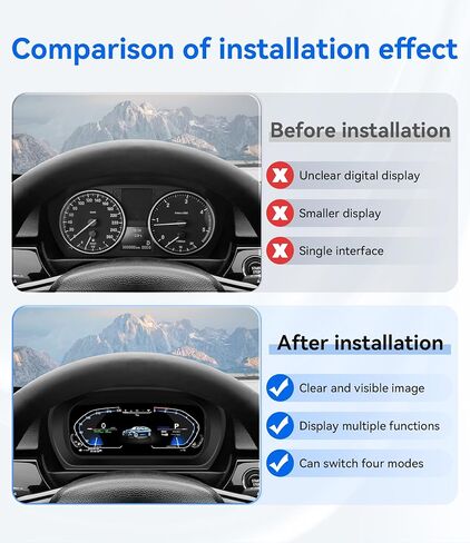 مجموعة أدوات القياس الرقمية 12.3 بوصة لسيارة BMW 3 Series E90 E91 E92 E93 2005-2012، عداد السرعة البديل للوحة القيادة مع شاشة زرقاء مضادة للتوهج in Kuwait