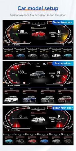 مجموعة أدوات القياس الرقمية 12.3 بوصة لسيارة BMW 3 Series E90 E91 E92 E93 2005-2012، عداد السرعة البديل للوحة القيادة مع شاشة زرقاء مضادة للتوهج in Kuwait