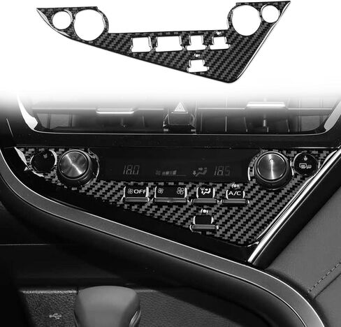 Real Bright Black Carbon Fiber Car Dashboard Speedometer Tachometer Display Screen Side Strip Sticker Auto Interior Accessories Compatible with Toyota Camry 2018 2019 2020 2021 2022 2023 2024 in Saudi Arabia