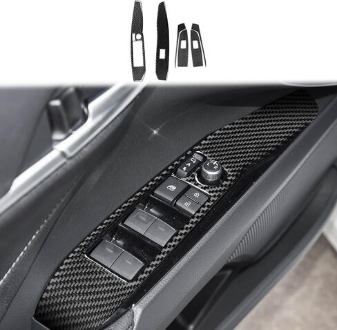 Real Bright Black Carbon Fiber Car Dashboard Speedometer Tachometer Display Screen Side Strip Sticker Auto Interior Accessories Compatible with Toyota Camry 2018 2019 2020 2021 2022 2023 2024 in Saudi Arabia