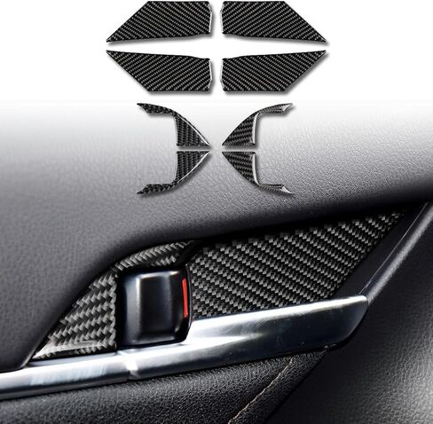 Real Bright Black Carbon Fiber Car Dashboard Speedometer Tachometer Display Screen Side Strip Sticker Auto Interior Accessories Compatible with Toyota Camry 2018 2019 2020 2021 2022 2023 2024 in Saudi Arabia