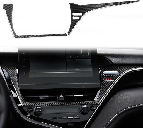 Real Bright Black Carbon Fiber Car Dashboard Speedometer Tachometer Display Screen Side Strip Sticker Auto Interior Accessories Compatible with Toyota Camry 2018 2019 2020 2021 2022 2023 2024 in Saudi Arabia