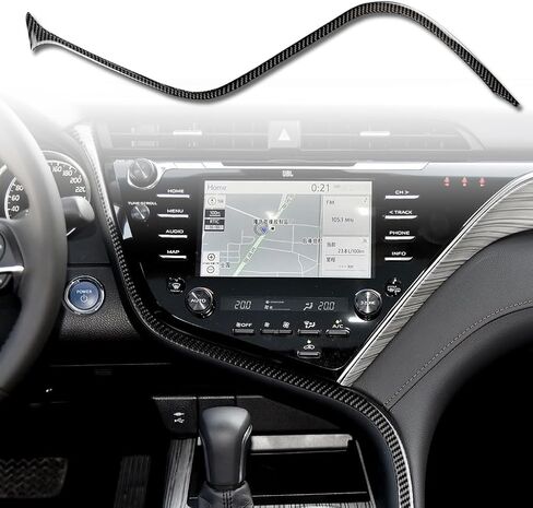 Real Bright Black Carbon Fiber Car Dashboard Speedometer Tachometer Display Screen Side Strip Sticker Auto Interior Accessories Compatible with Toyota Camry 2018 2019 2020 2021 2022 2023 2024 in Saudi Arabia