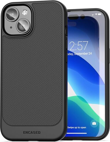 ENCASED Wallet Case Set for iPhone 16 Pro with Removable Card Holder (iPhone 16 Pro) Black in Saudi Arabia