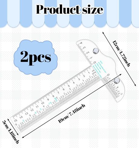 6 Inch T Square Ruler, 2 Pcs T Ruler for Crafting Clear Acrylic with Inch and Metric Scales, for Crafting, Scrapbooking, Art, Framing in Saudi Arabia
