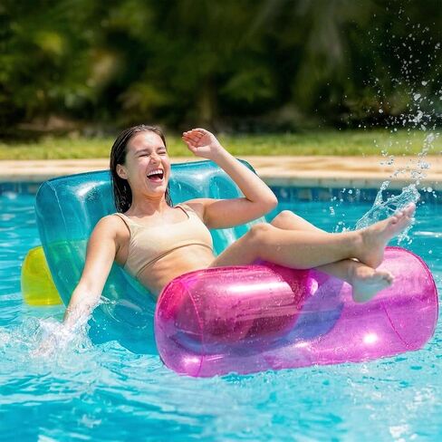 Funscape Inflatable Pool Recliner Lounger, Swimming Pool Floating Lounge, Adult Sun Tanning Chair W/Cup Holder, Beach Water Sofa Floaties, Fun Yard Summer Party Gift for Boys Girls Teens Family Women in Saudi Arabia