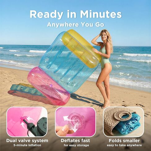 Funscape Inflatable Pool Recliner Lounger, Swimming Pool Floating Lounge, Adult Sun Tanning Chair W/Cup Holder, Beach Water Sofa Floaties, Fun Yard Summer Party Gift for Boys Girls Teens Family Women in Saudi Arabia