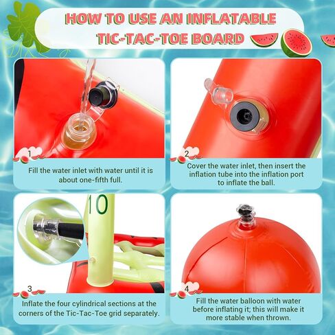 Pool Toys Games Set, 2 in 1 Giant Inflatable Pool Tic Tac Toe Game & Ring Toss with Combined Inflation & Water Filling Valve for Adults Kids Family, Shallow Water Beach Yard Activities in Saudi Arabia