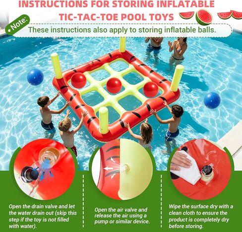 Pool Toys Games Set, 2 in 1 Giant Inflatable Pool Tic Tac Toe Game & Ring Toss with Combined Inflation & Water Filling Valve for Adults Kids Family, Shallow Water Beach Yard Activities in Saudi Arabia