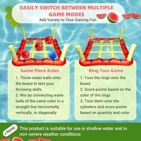 Pool Toys Games Set, 2 in 1 Giant Inflatable Pool Tic Tac Toe Game & Ring Toss with Combined Inflation & Water Filling Valve for Adults Kids Family, Shallow Water Beach Yard Activities in Saudi Arabia