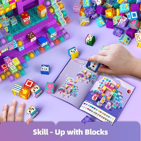 GobiDex 100PCS Magnetic Building Blocks for Kids 3+, Montessori Sensory Toys with Rolling Balls, STEM Educational Gift for Boys and Girls in Saudi Arabia