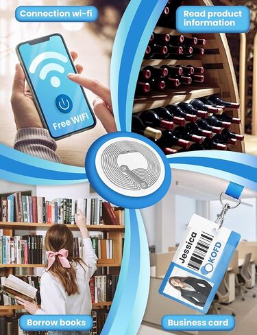 50Pcs NFC Tags Sticker with Original NTAG215 Chip NFC Stickers Adhesive Labels Transparent RFID Tags Rewritable 504 Bytes Memory Suitable for All NFC-Enabled Devices and Smartphones in Kuwait
