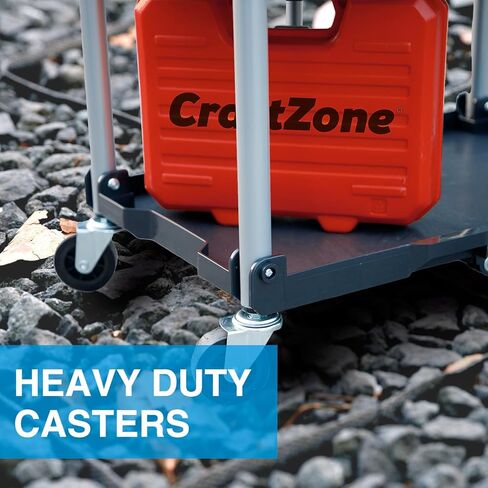 Folding Service Cart,Rolling Utility Cart,330 LBS Collapsible Service Cart,3 Shelf Heavy Duty Foldable Tool Cart in Saudi Arabia