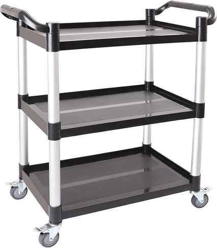 3-Tier Rolling Utility Cart with Wheels, 510 lbs Capacity Service Cart, Commercial Kitchen Cart with 4 Lockable Swivel Casters for Restaurant/Home/Warehouse/Office (31.5"L x 15.75"W x 37.4"H) in Saudi Arabia